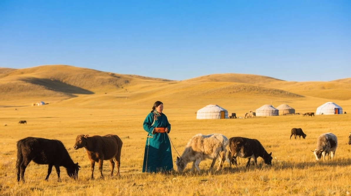 Illustration pour Vivre en nomade dans les steppes de Mongolie